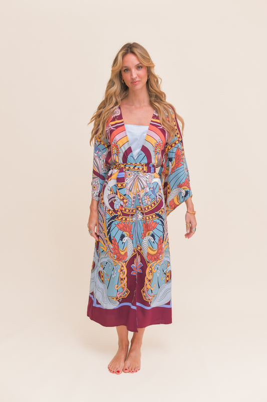 WILD HEARTS PRINT LUCID KIMONO