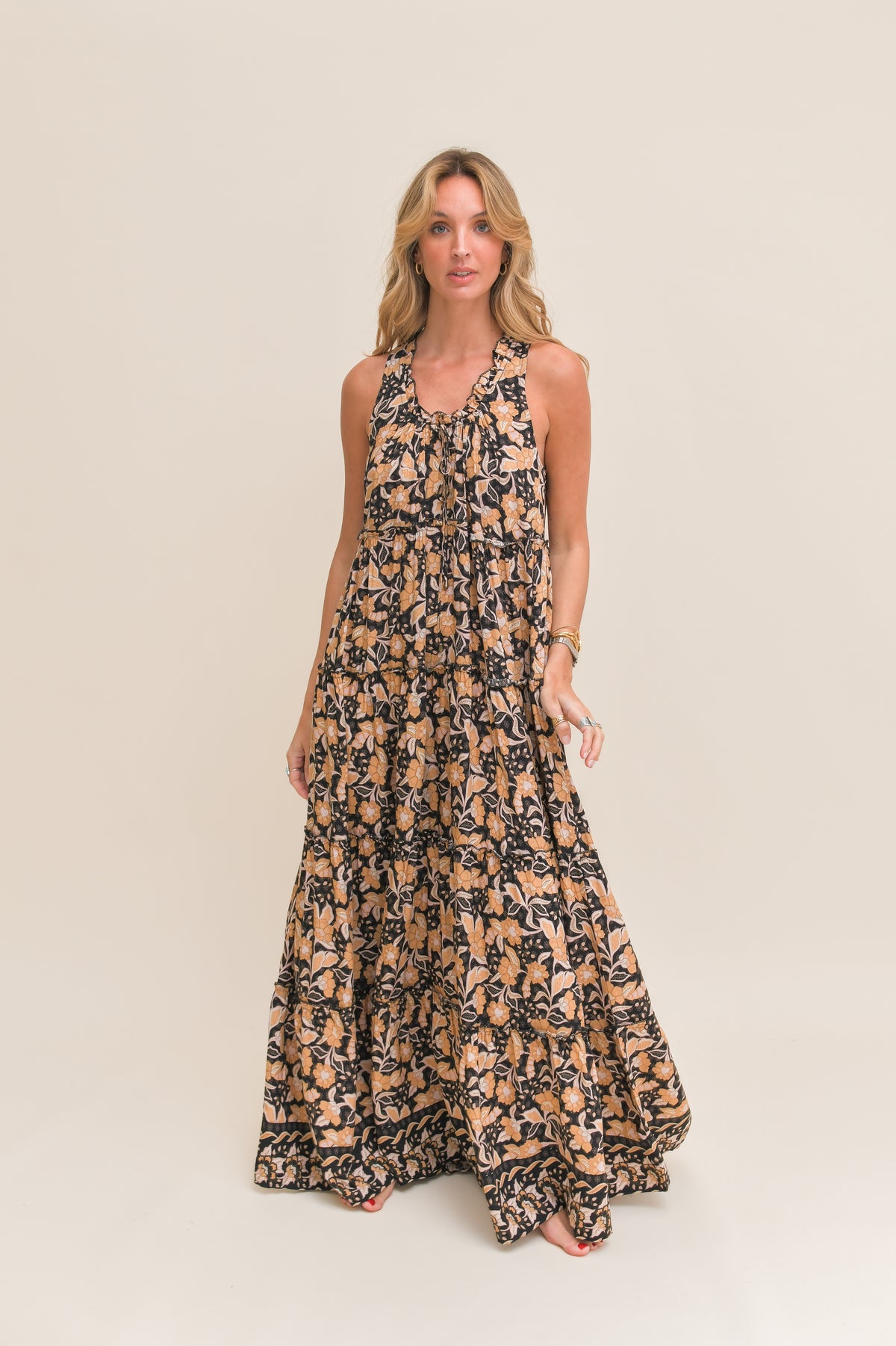 GOLD VALLEY PRINT ERRYN MAXI DRESS