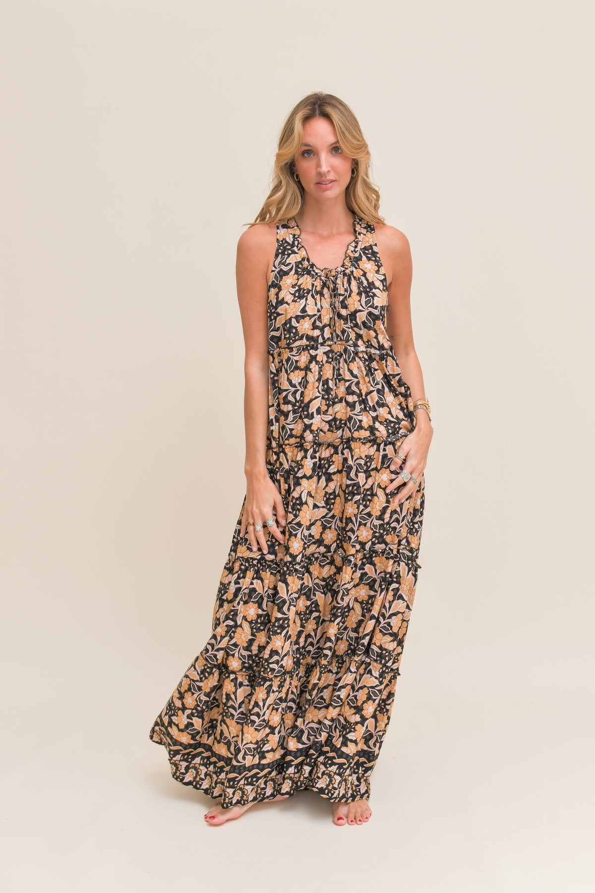 GOLD VALLEY PRINT ERRYN MAXI DRESS