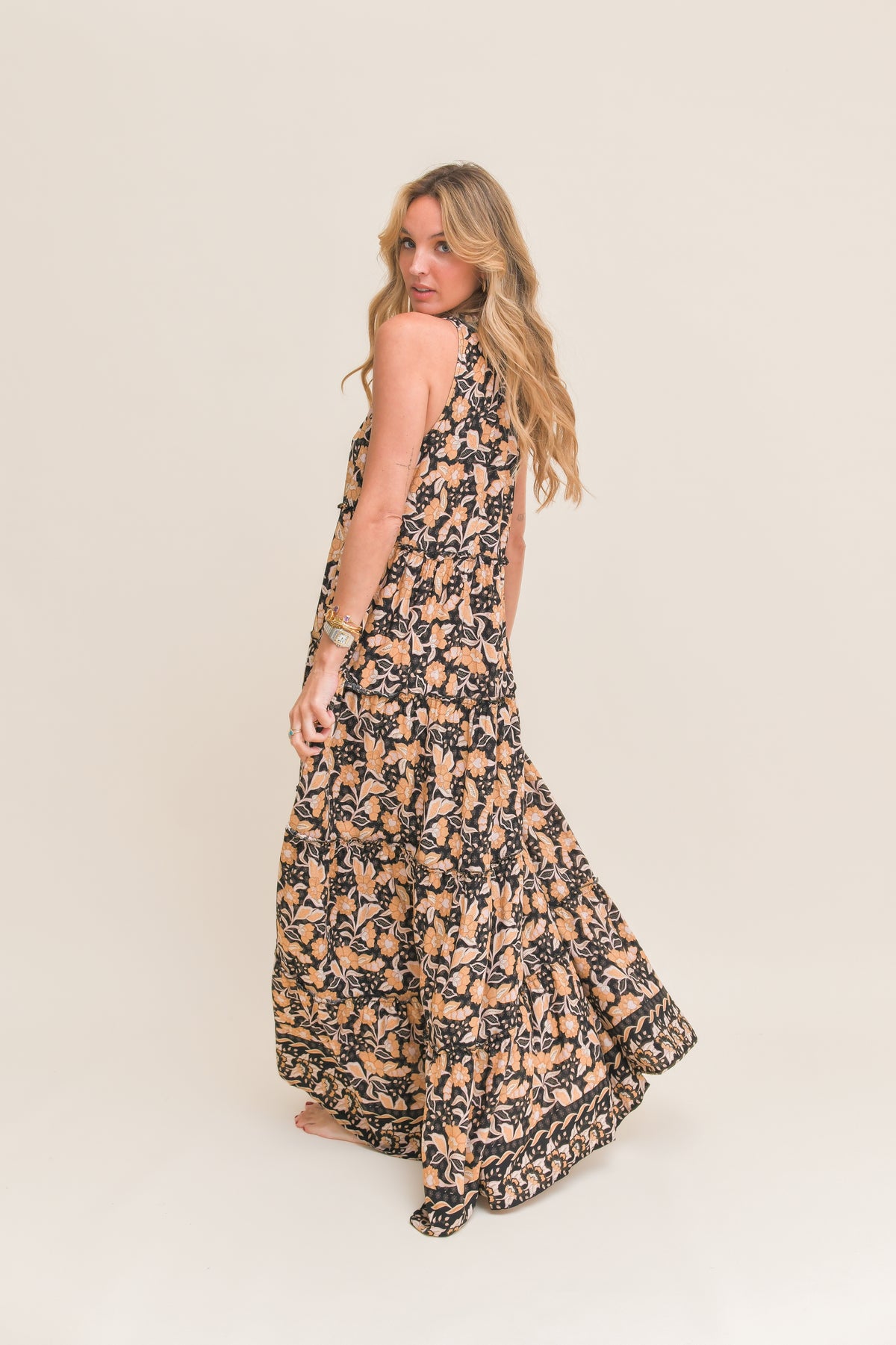GOLD VALLEY PRINT ERRYN MAXI DRESS