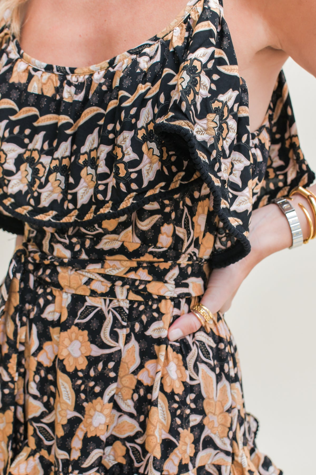 GOLD VALLEY  PRINT CARLOTTA MINI DRESS