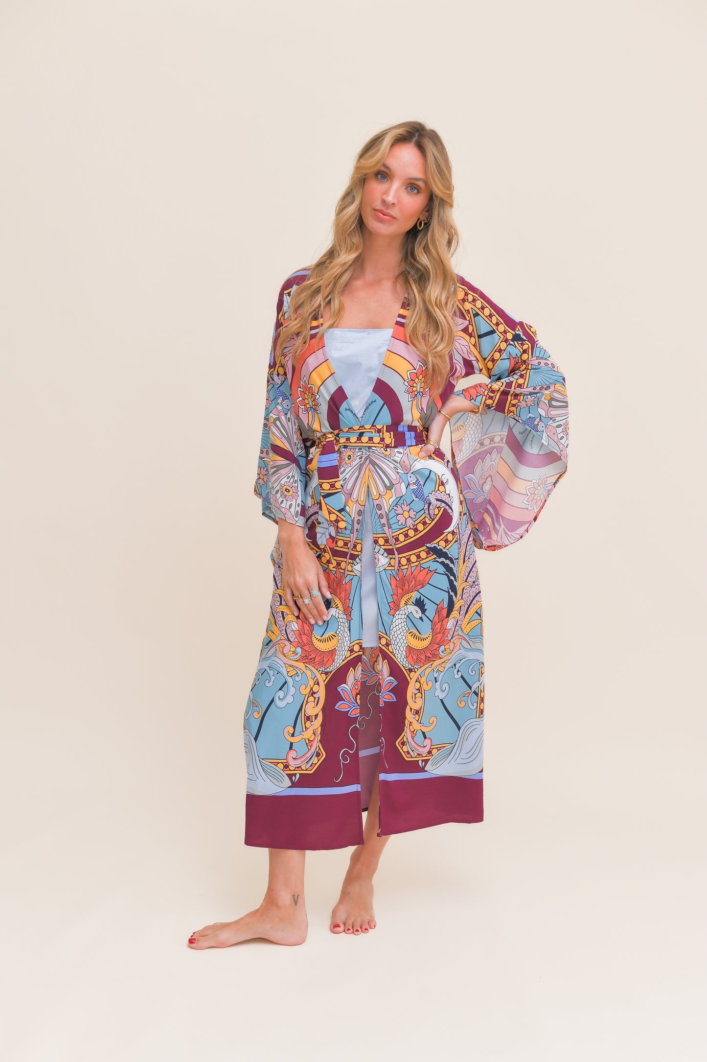 WILD HEARTS PRINT LUCID KIMONO
