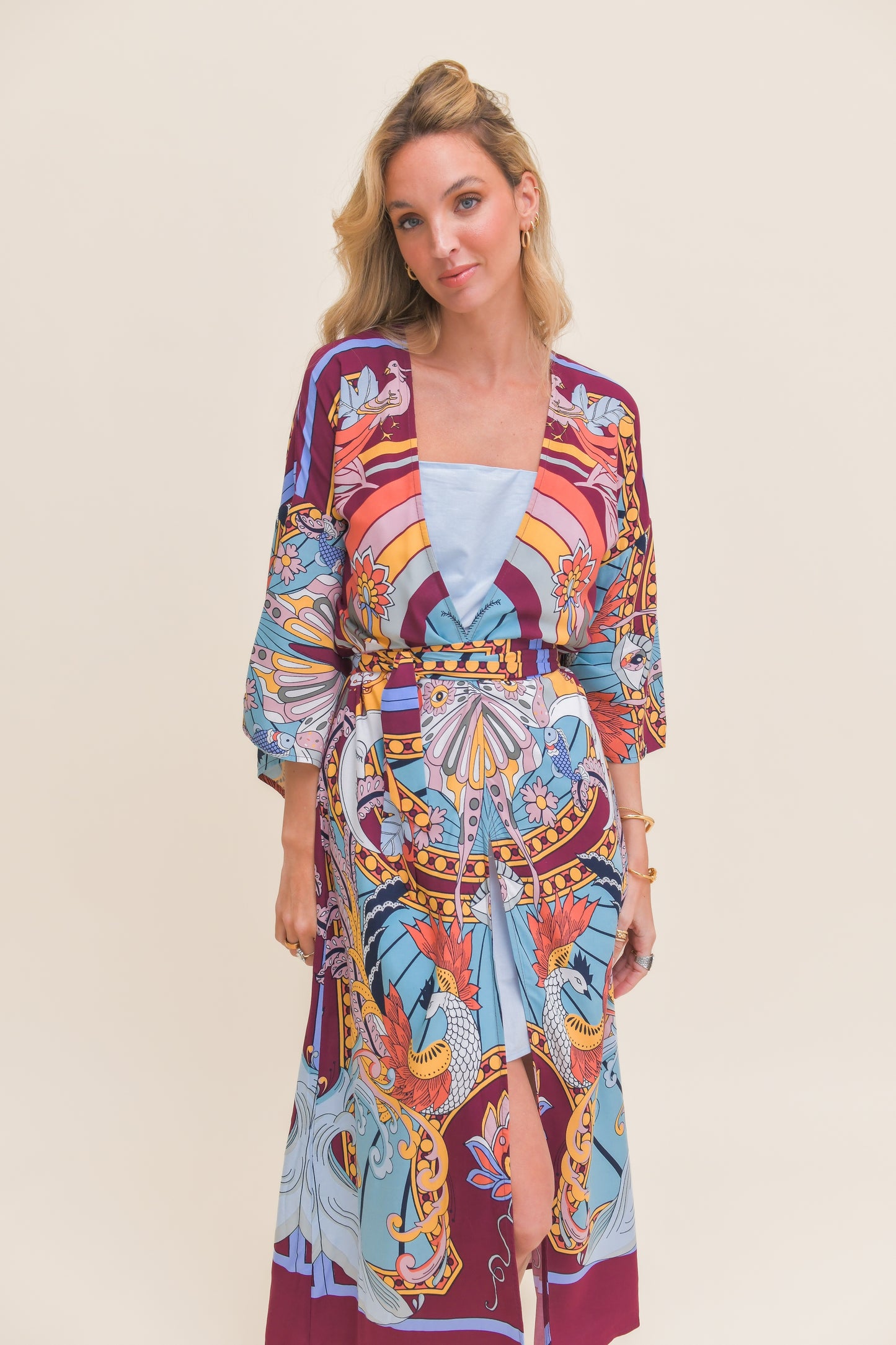 WILD HEARTS PRINT LUCID KIMONO