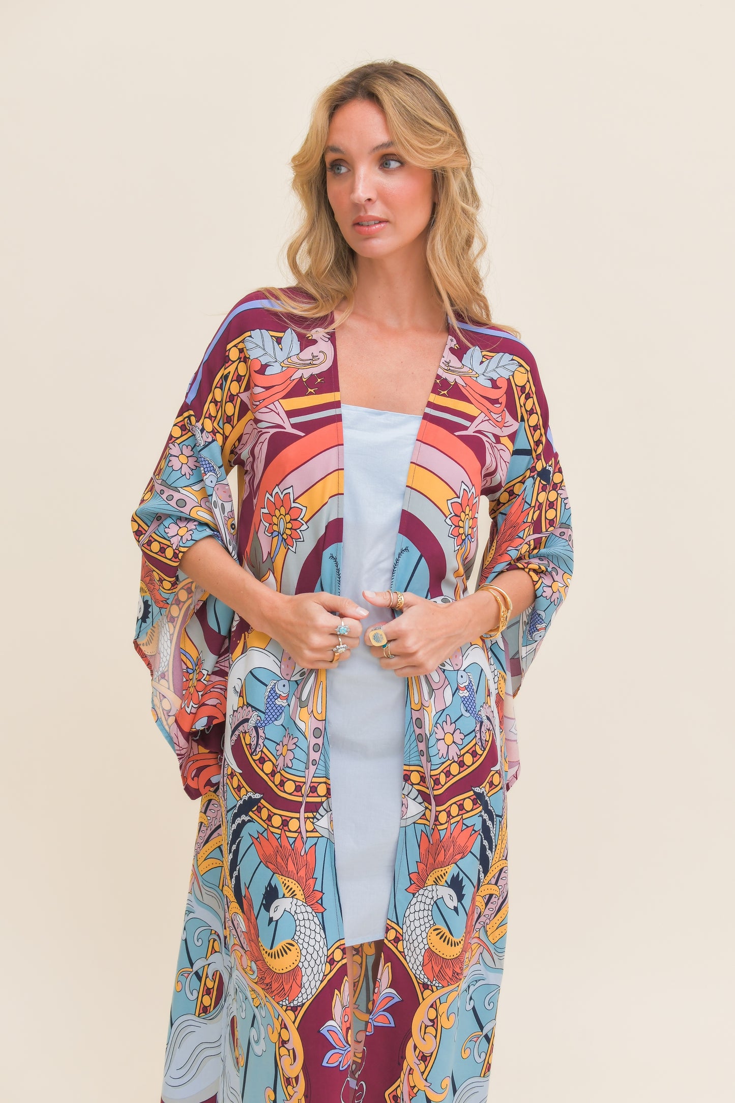 WILD HEARTS PRINT LUCID KIMONO