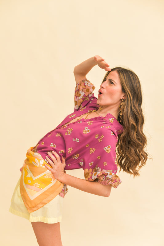 BEE ORCHID PRINT ARDEN BLOUSE