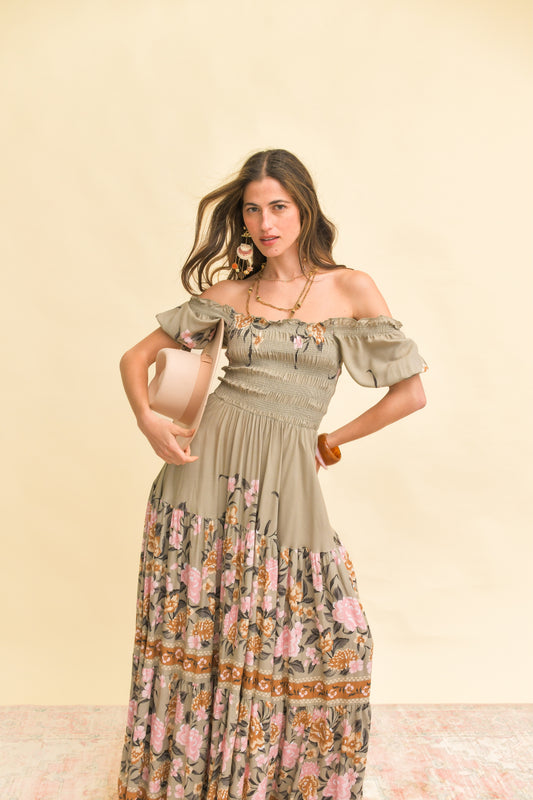 ADORE YOU PRINT CLAUDETTE MAXI DRESS