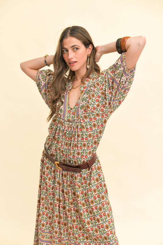 HARLOWE PRINT BOHEME MIDI DRESS