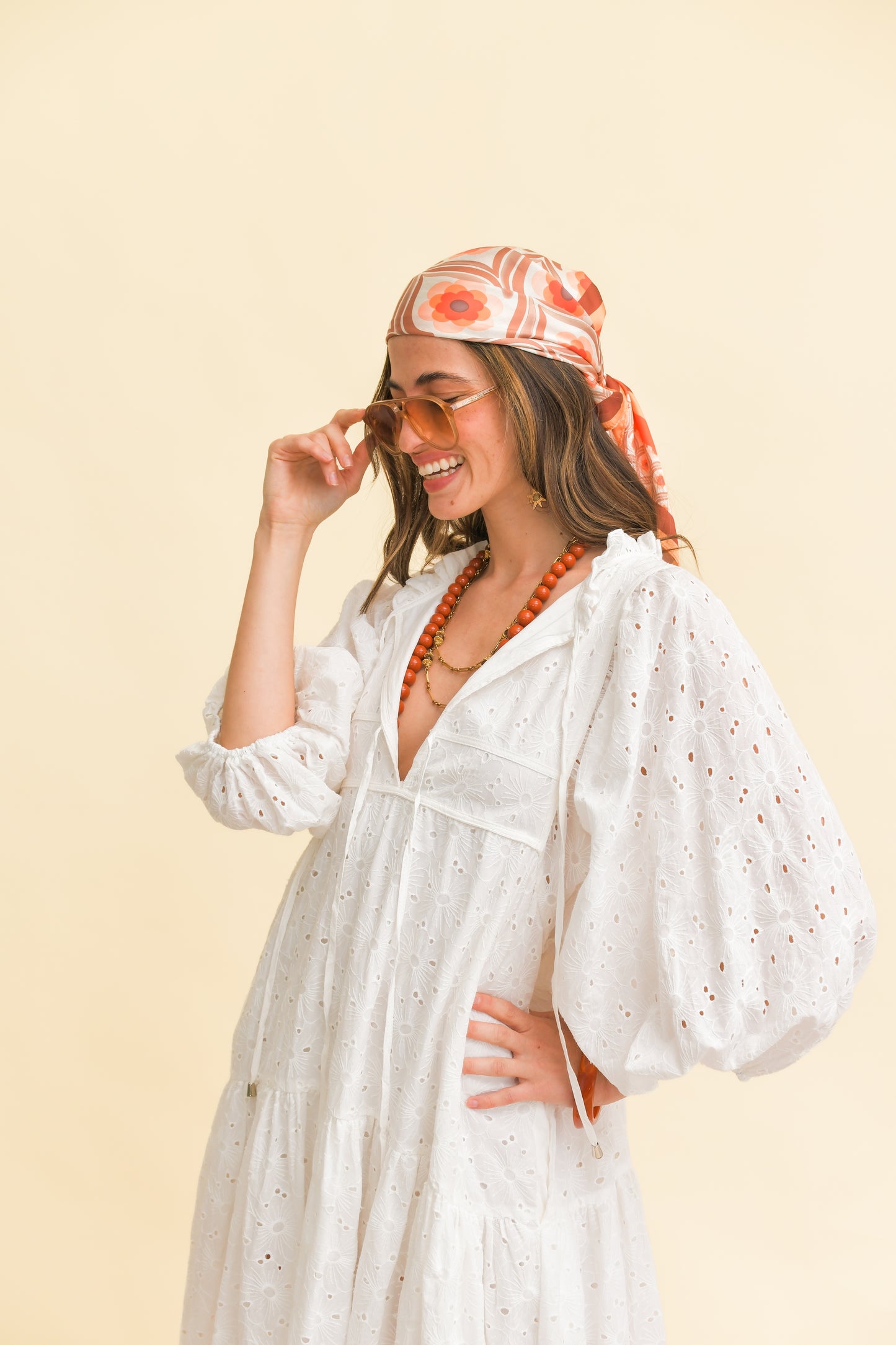 GARDENIA EMBROIDERED LORETTA MAXI DRESS