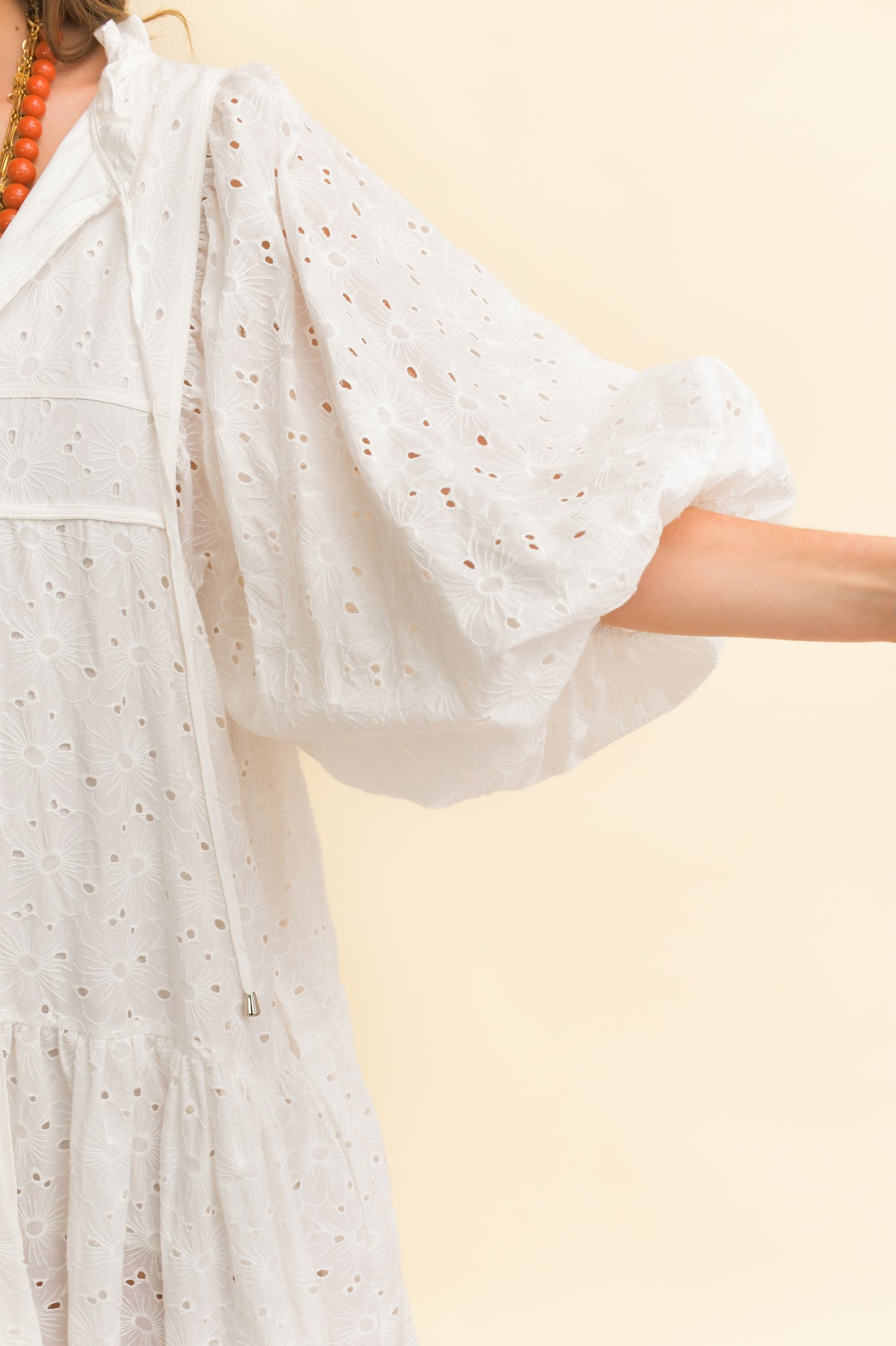 GARDENIA EMBROIDERED LORETTA MAXI DRESS