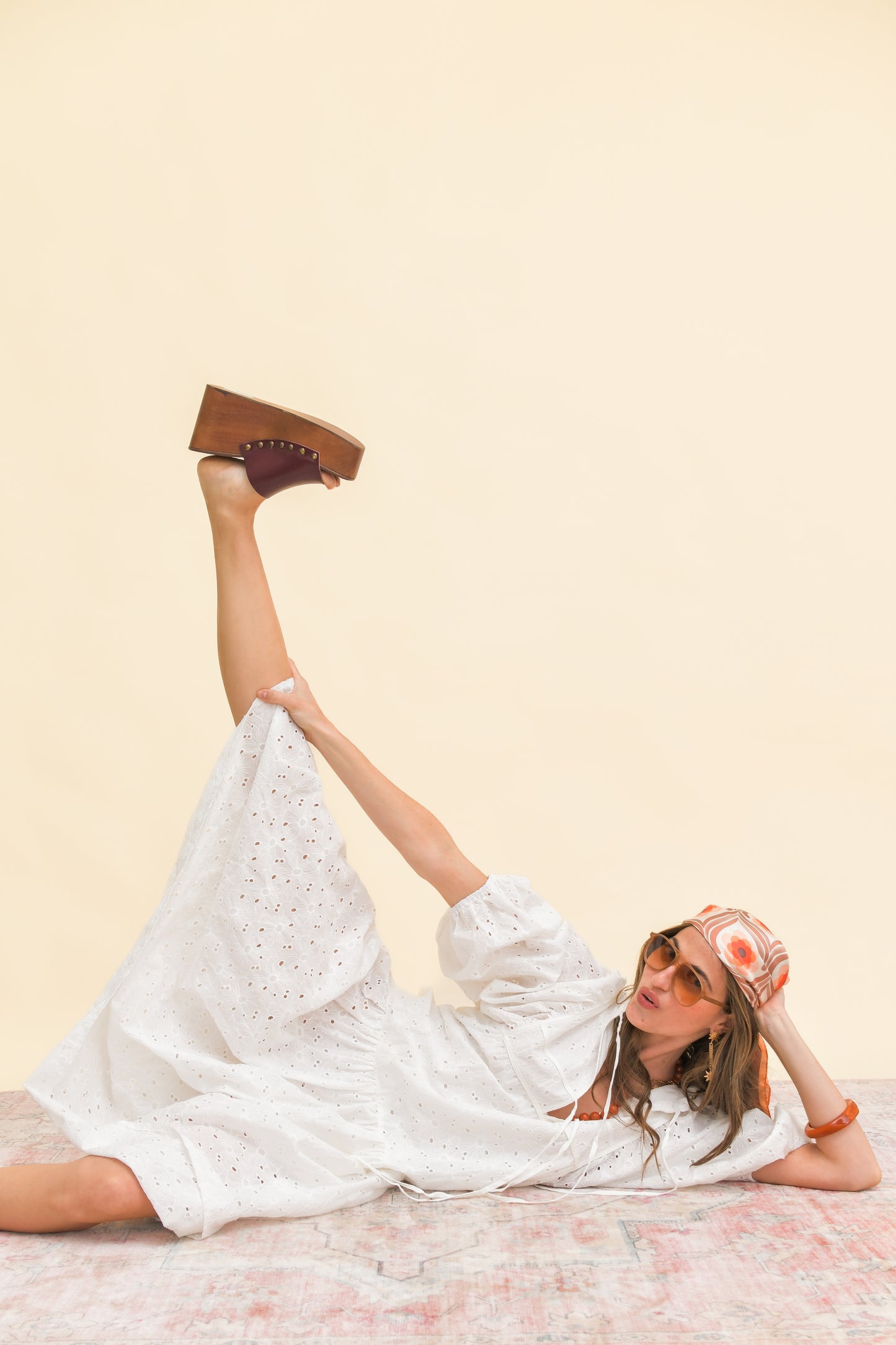 GARDENIA EMBROIDERED LORETTA MAXI DRESS