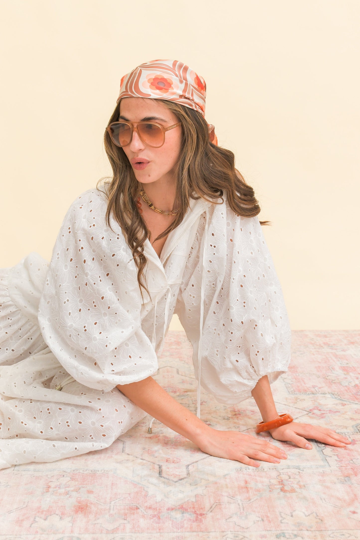 GARDENIA EMBROIDERED LORETTA MAXI DRESS