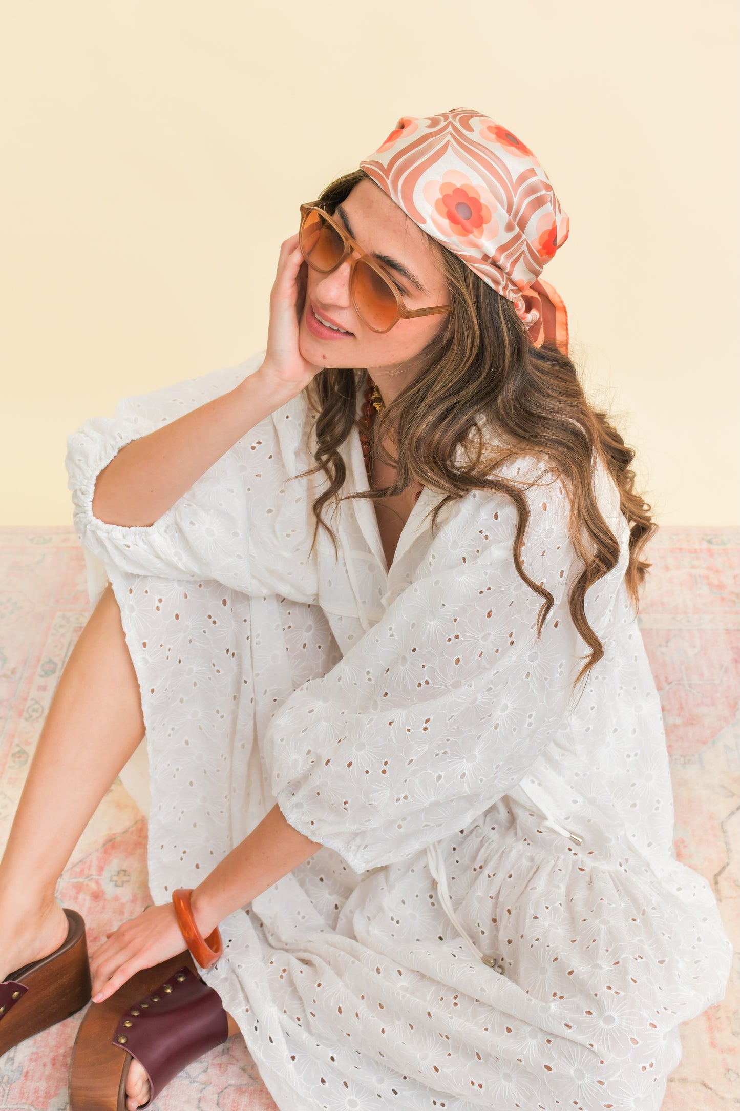 GARDENIA EMBROIDERED LORETTA MAXI DRESS