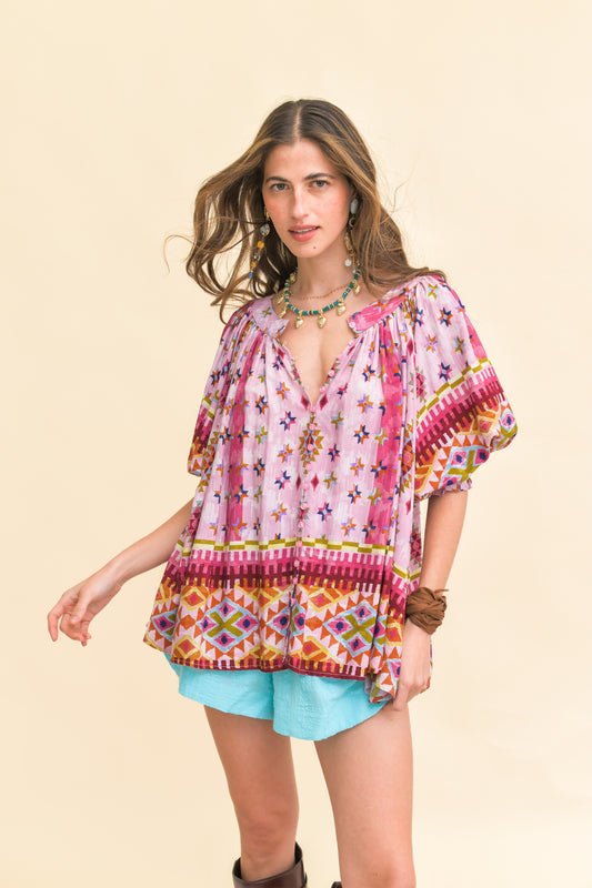 LOST TRIBE PRINT MUSE BLOUSE
