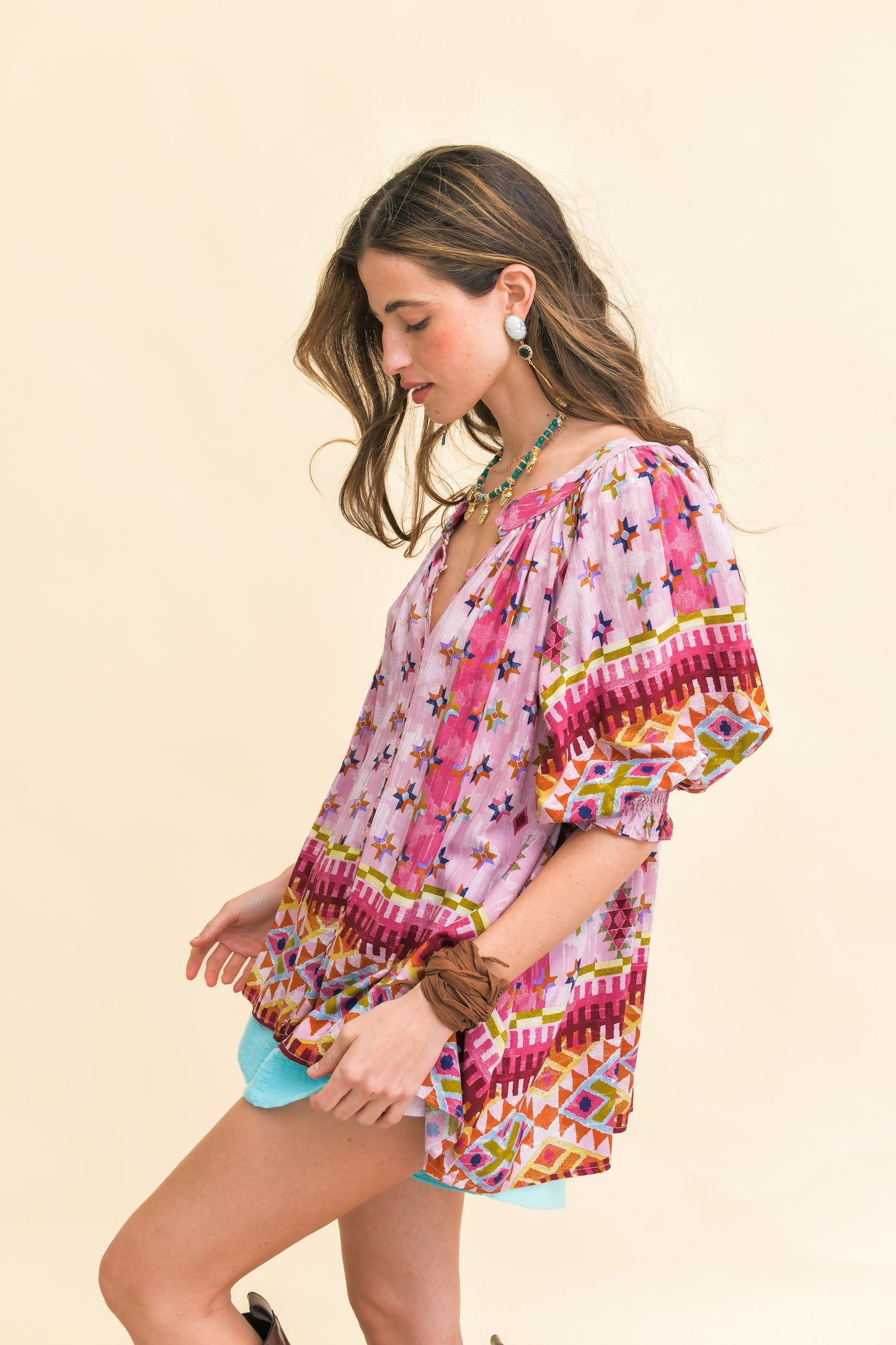 LOST TRIBE PRINT MUSE BLOUSE