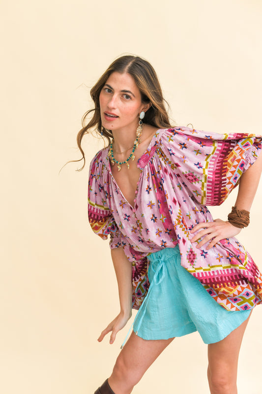 LOST TRIBE PRINT MUSE BLOUSE
