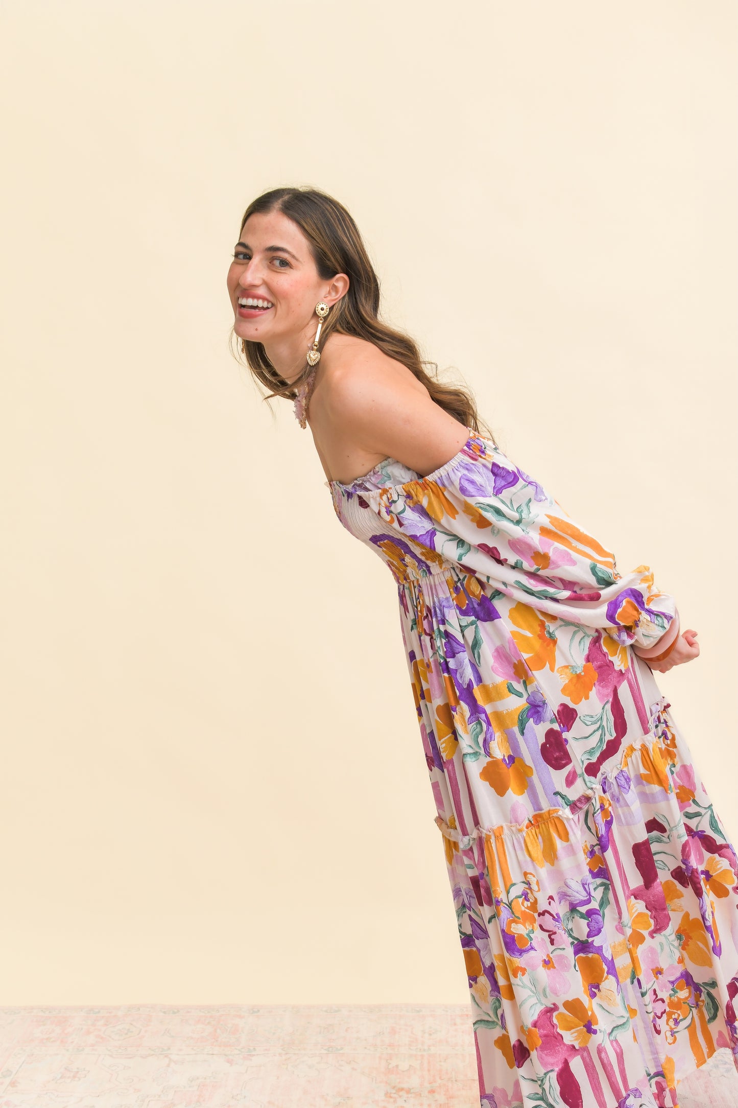 SWEET LILLY PRINT TULLI MIDI DRESS