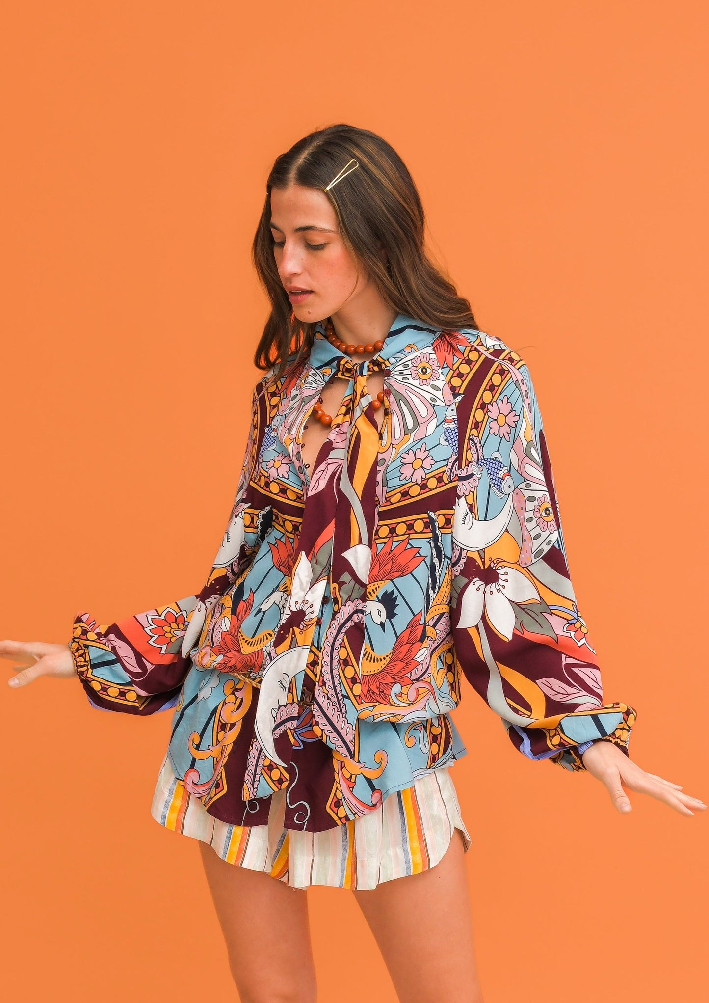 WILD HEARTS PRINT IMOGEN BLOUSE