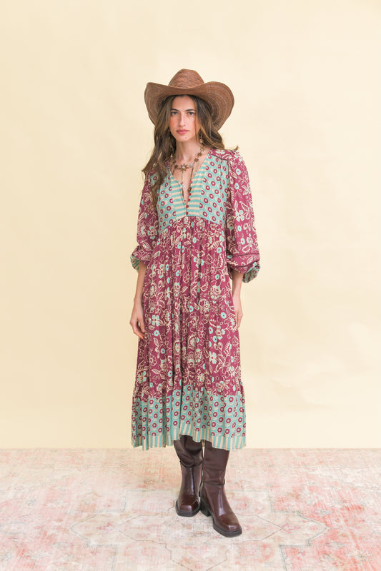 ATHENA PRINT EVE MIDI DRESS