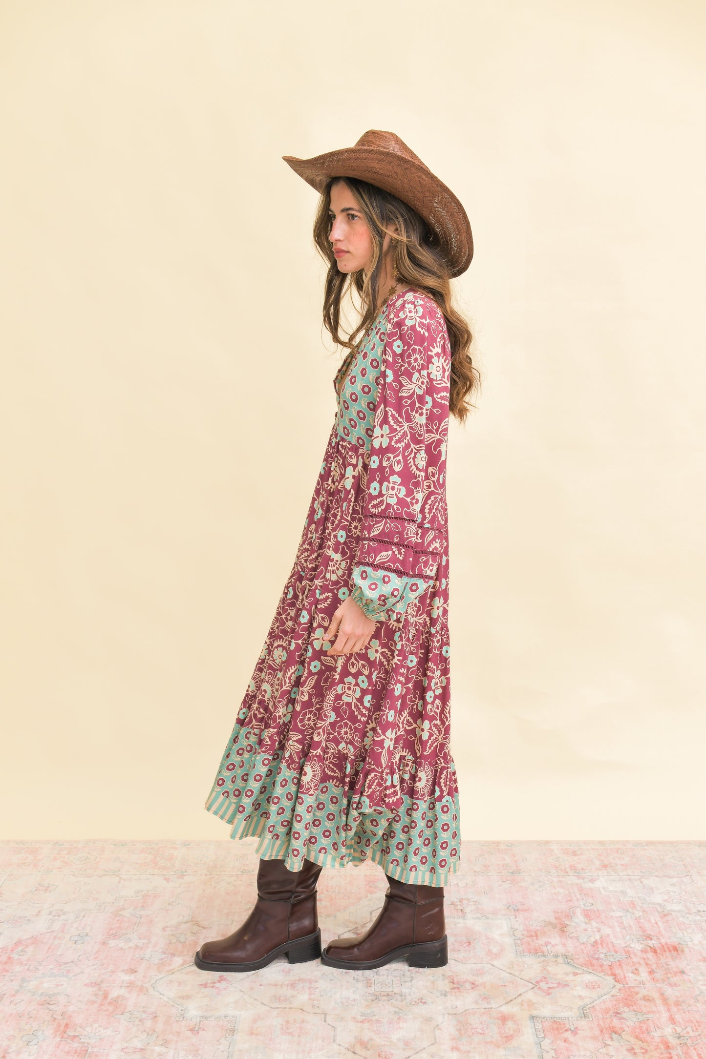 ATHENA PRINT EVE MIDI DRESS