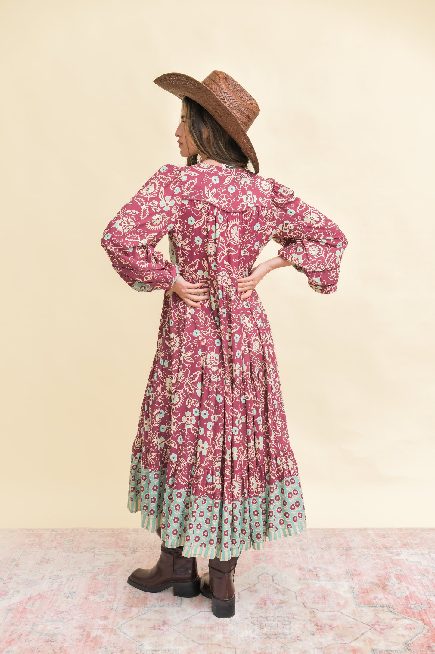 ATHENA PRINT EVE MIDI DRESS