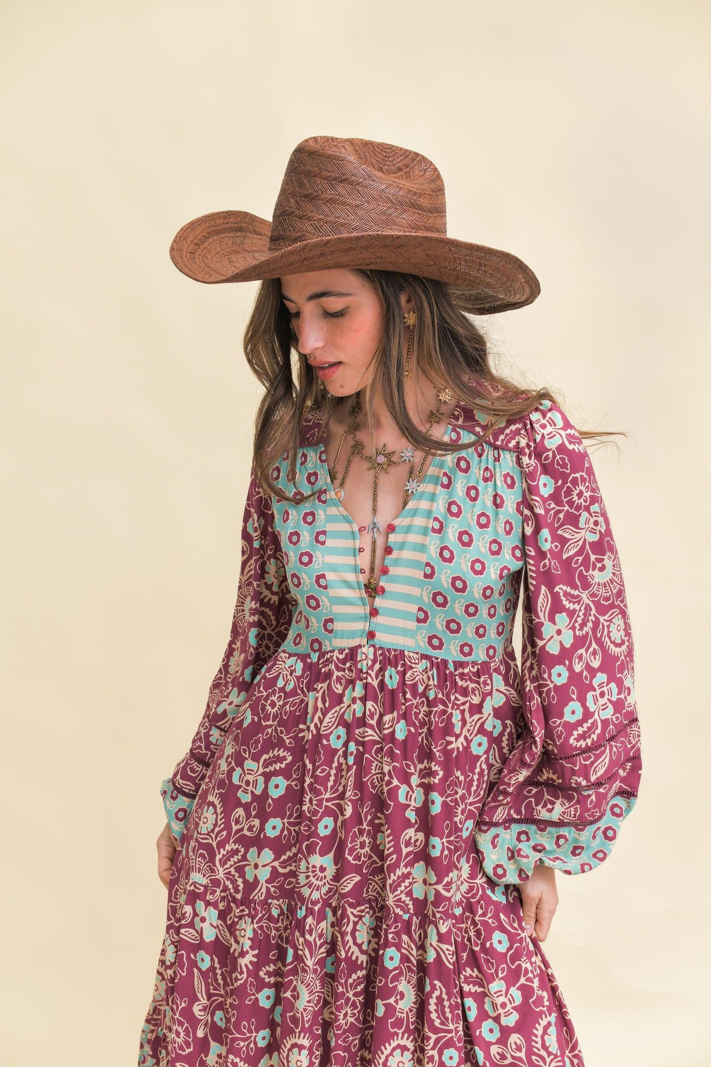 ATHENA PRINT EVE MIDI DRESS