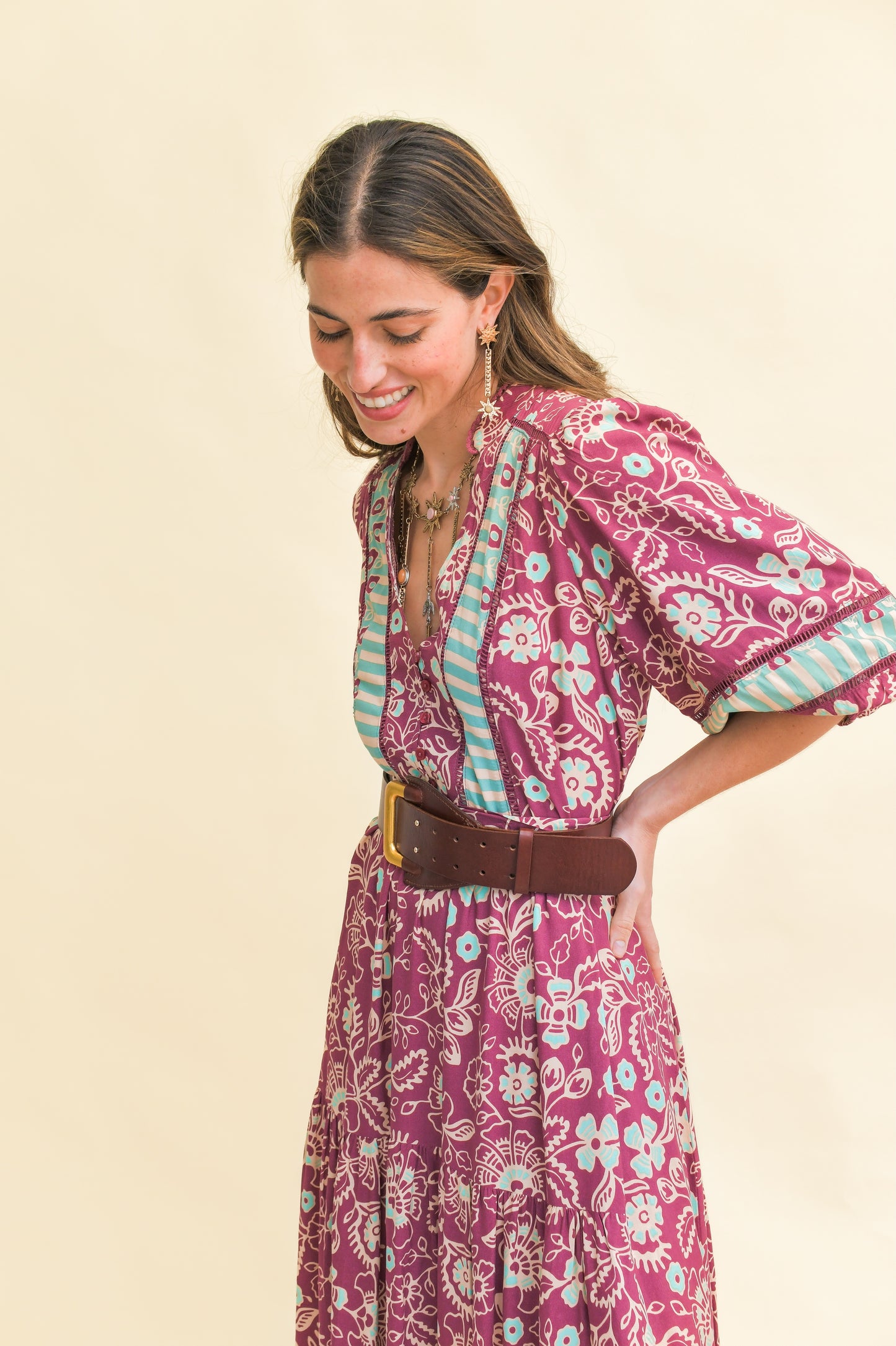 ATHENA PRINT MILA MIDI DRESS