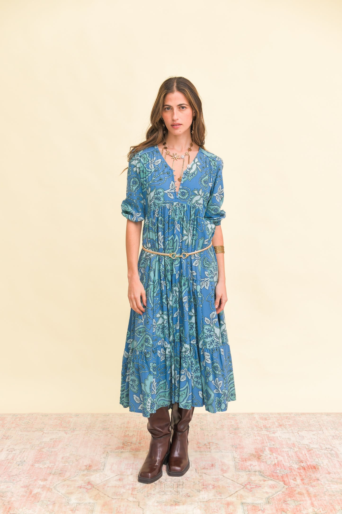 SERENADE PRINT EVE MIDI DRESS