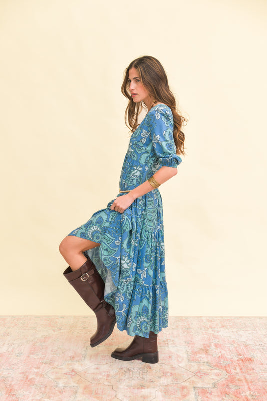 SERENADE PRINT EVE MIDI DRESS