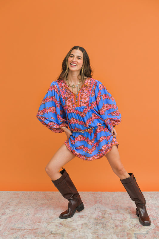 LITTLE FLOWERS PRINT ADELA MINI DRESS
