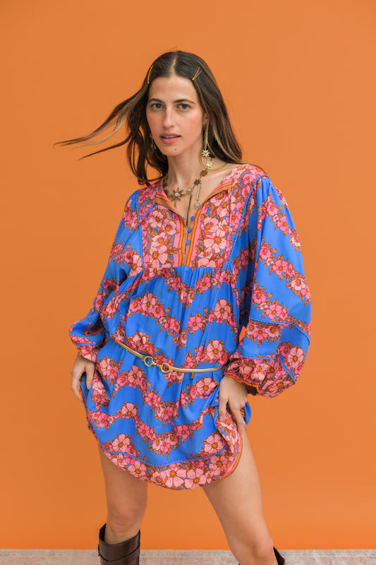 LITTLE FLOWERS PRINT ADELA MINI DRESS