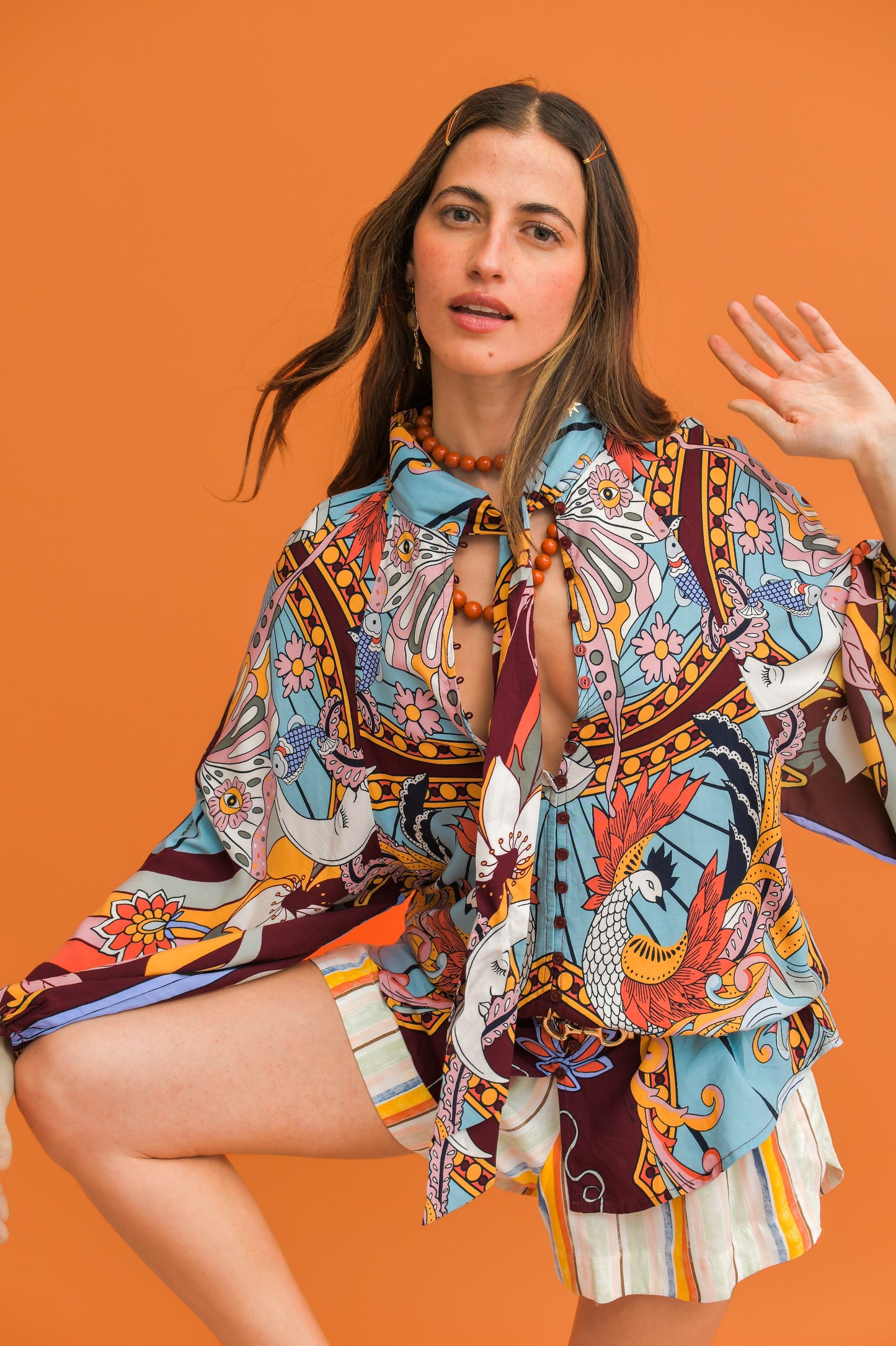 WILD HEARTS PRINT IMOGEN BLOUSE