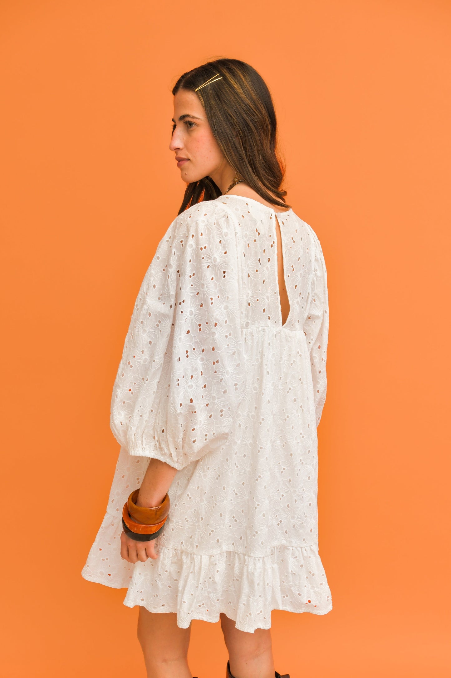 GARDENIA EMBROIDERED REVA DRESS