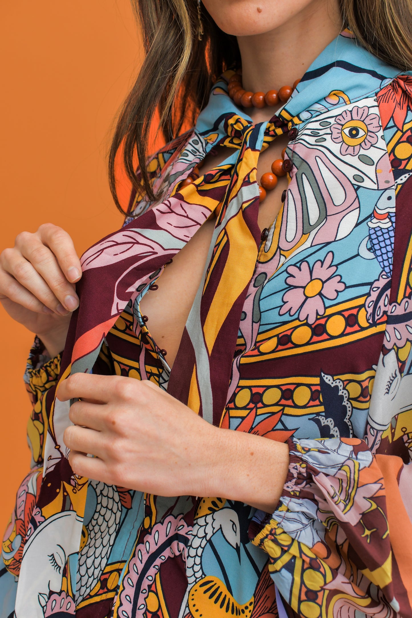 WILD HEARTS PRINT IMOGEN BLOUSE