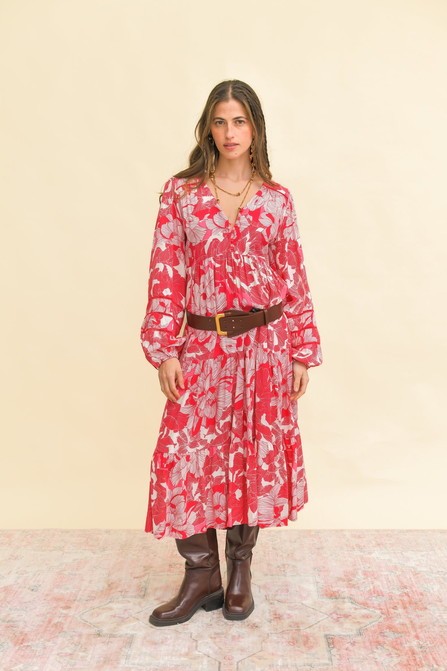 SOULINA PRINT EVE MIDI DRESS