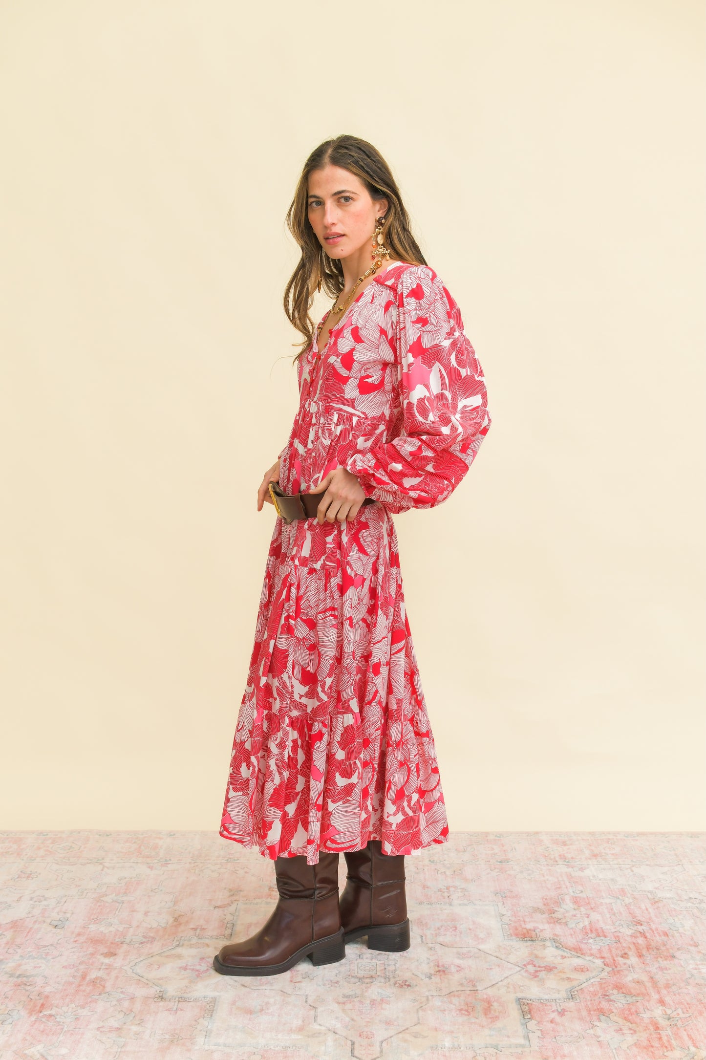 SOULINA PRINT EVE MIDI DRESS