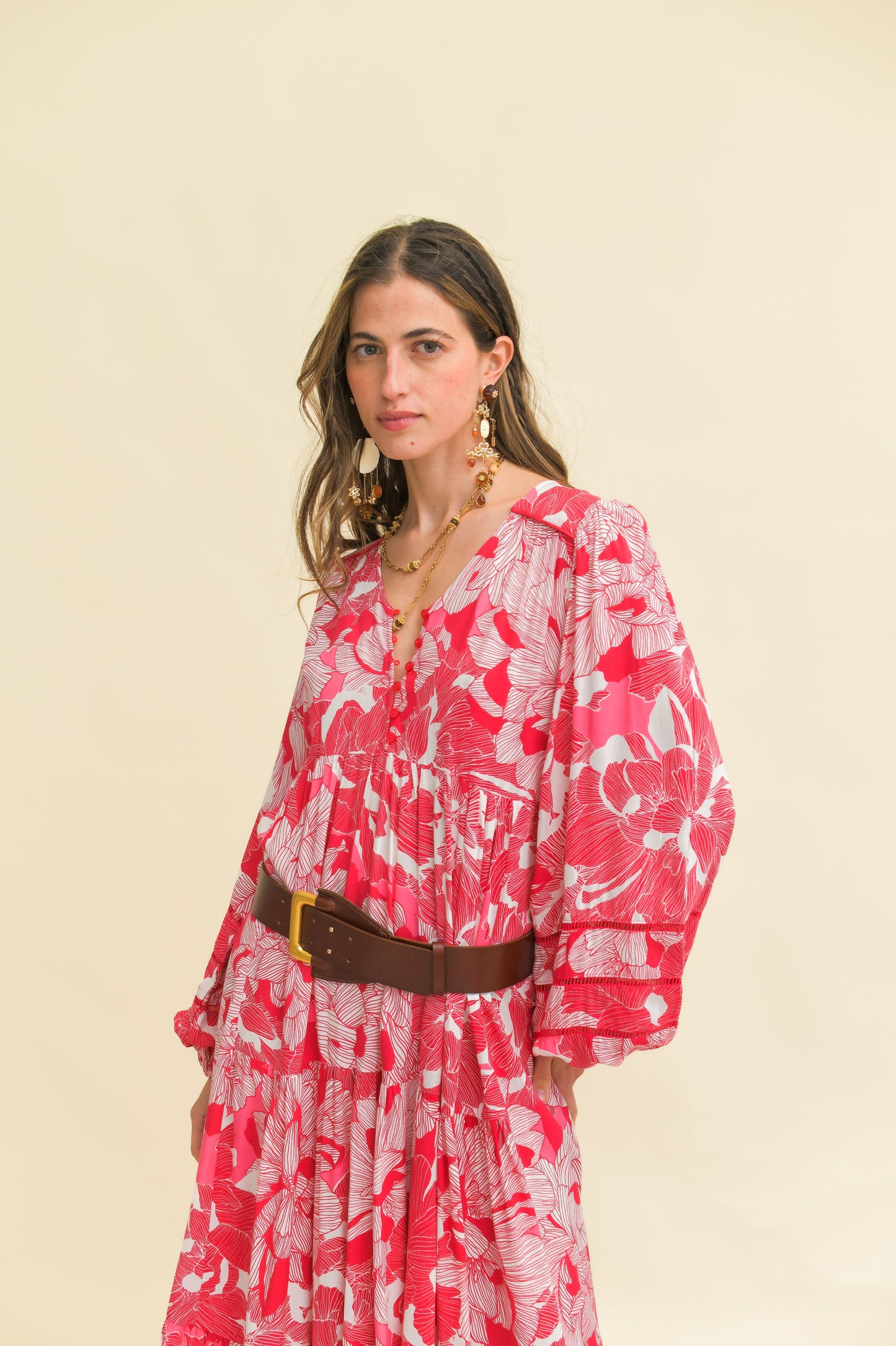 SOULINA PRINT EVE MIDI DRESS