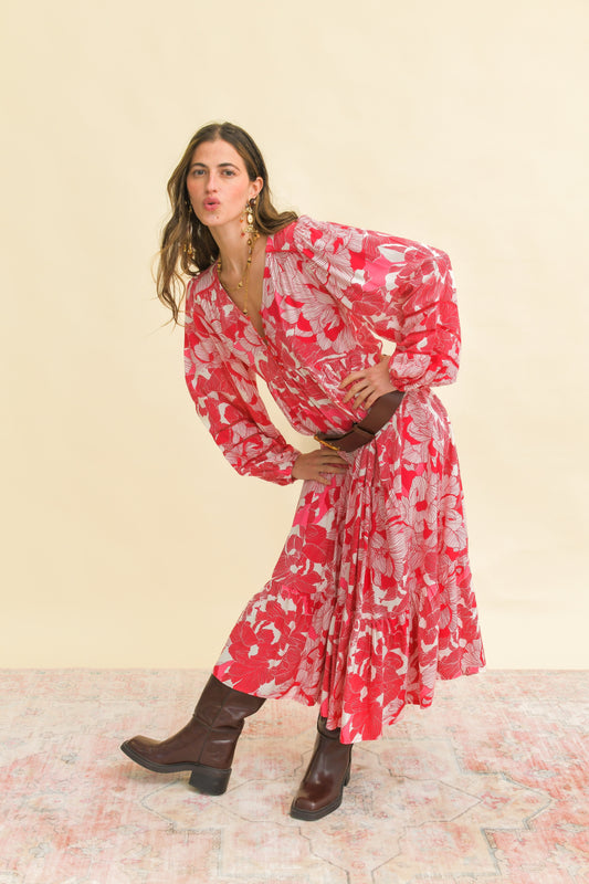 SOULINA PRINT EVE MIDI DRESS