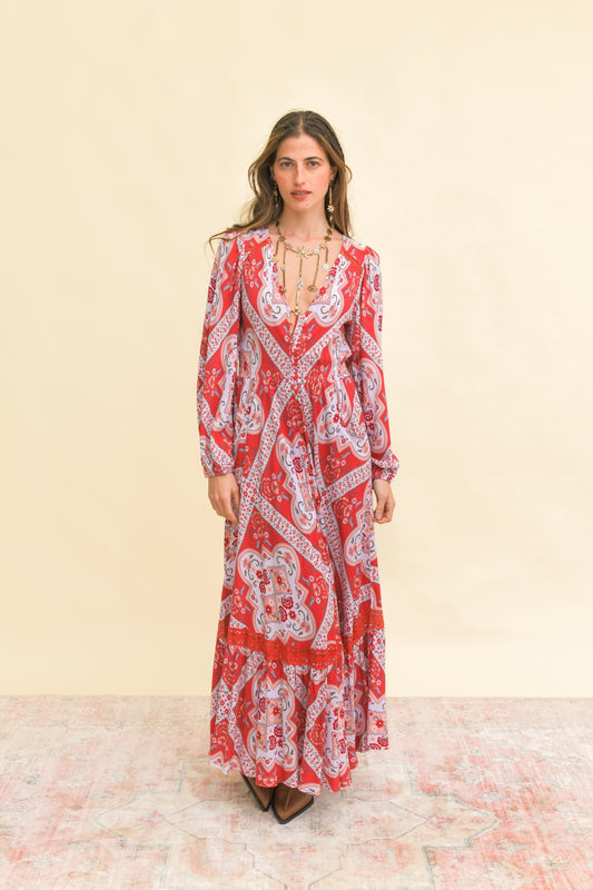 ROSA PRINT CARMEN MAXI LONG SLEEVE