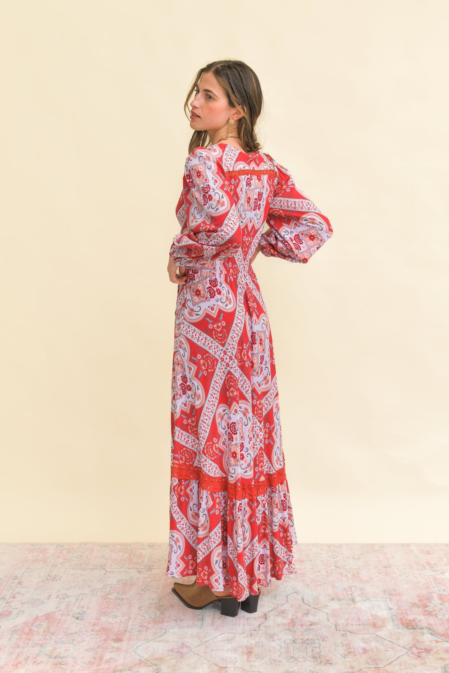 ROSA PRINT CARMEN MAXI LONG SLEEVE