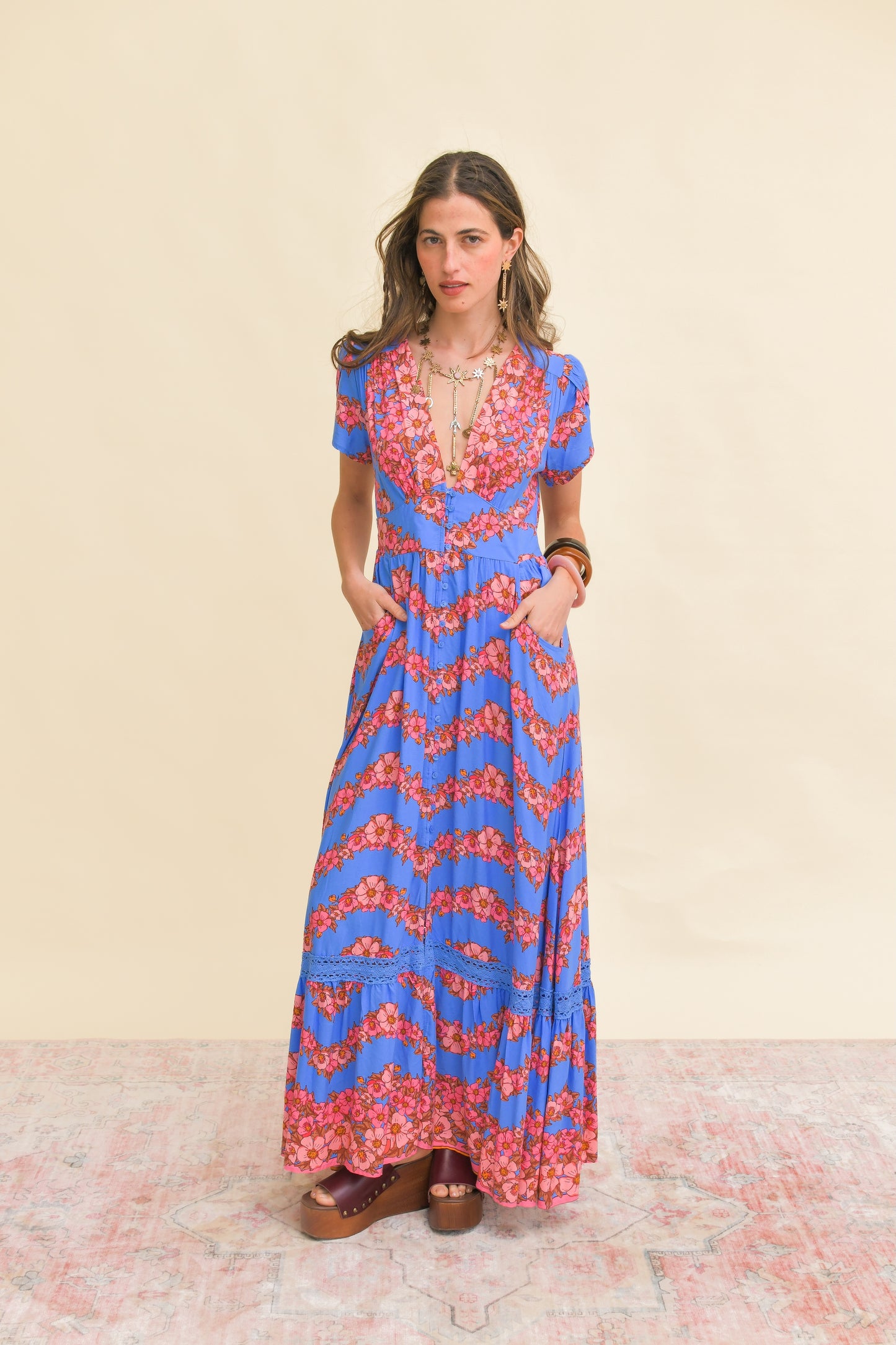 LITTLE FLOWERS PRINT TABITHA MAXI DRESS