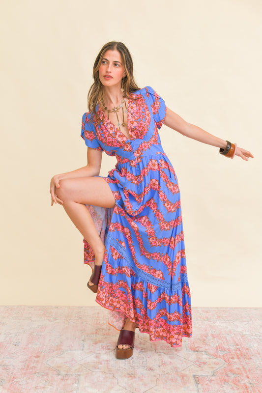 LITTLE FLOWERS PRINT TABITHA MAXI DRESS