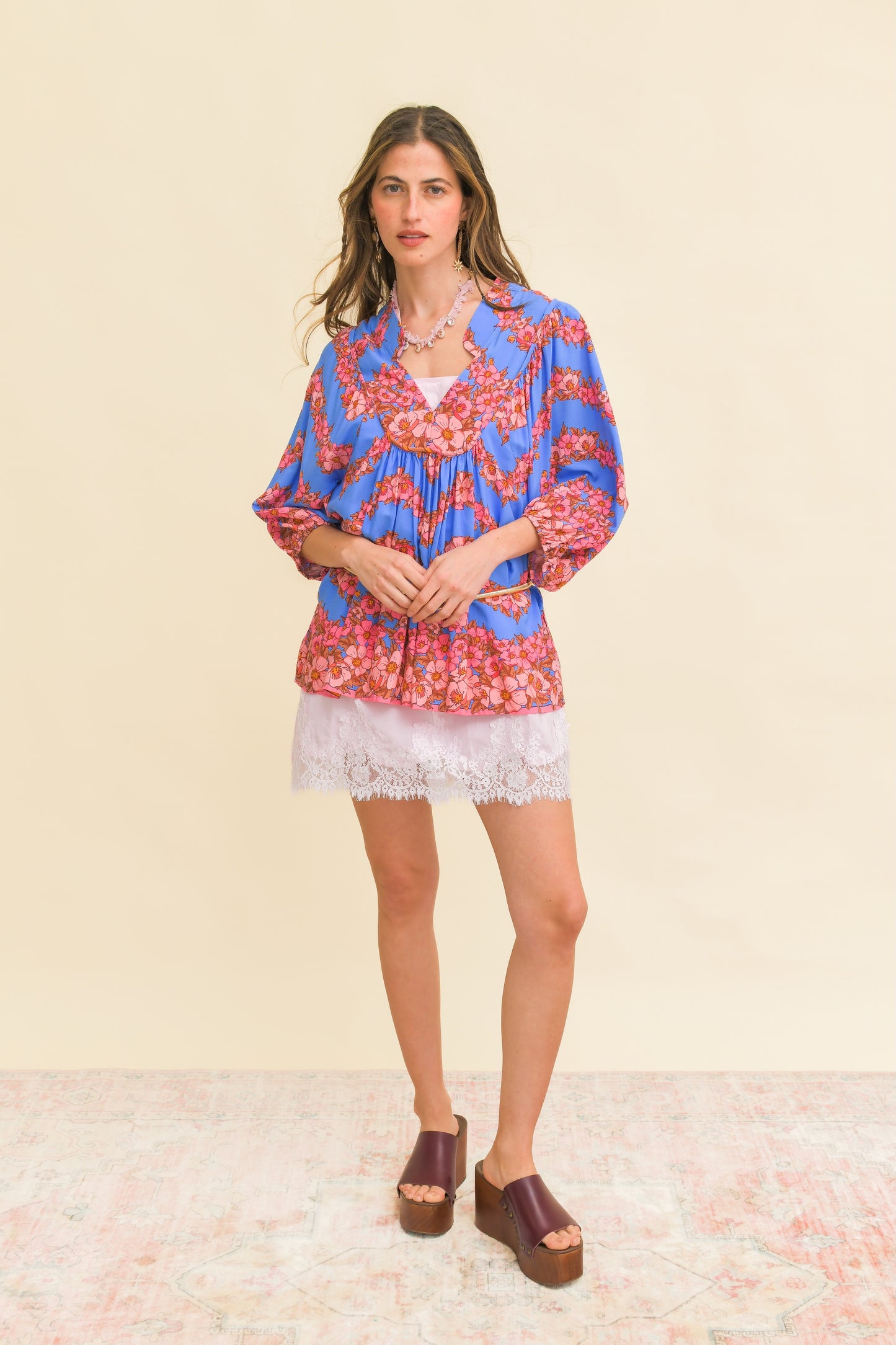 LITTLE FLOWERS PRINT BOHEME BLOUSE