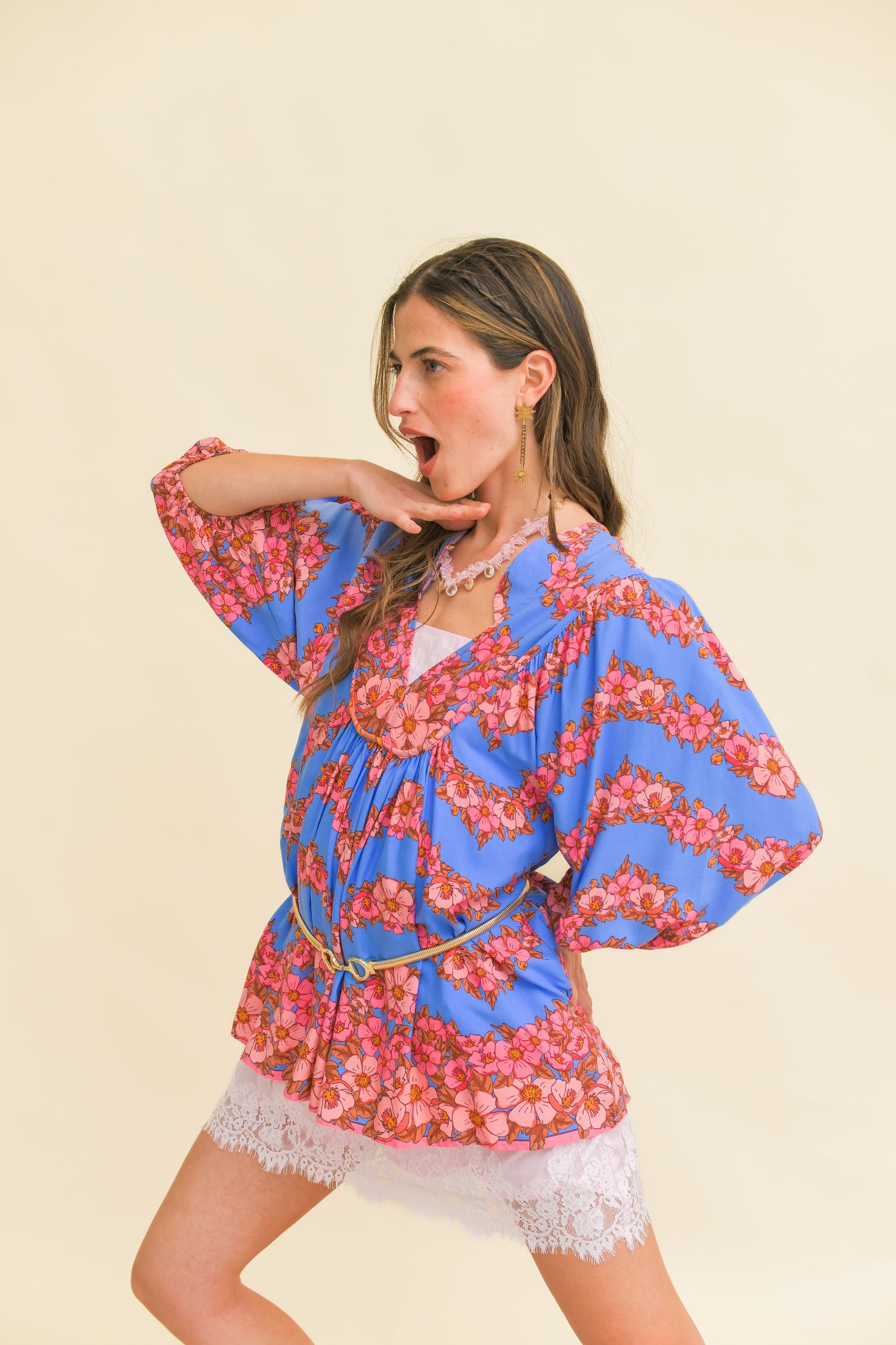 LITTLE FLOWERS PRINT BOHEME BLOUSE