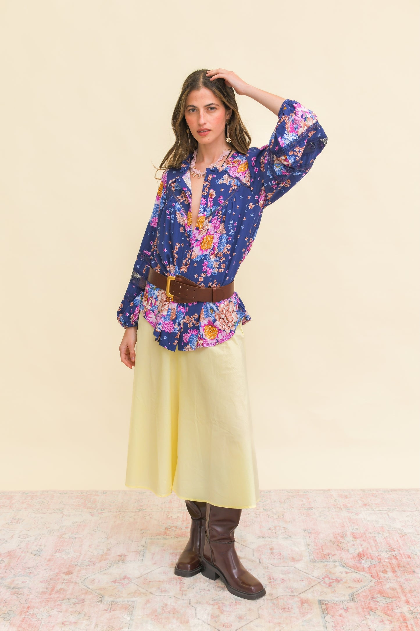 WILD WHIM PRINT ELIZA BLOUSE