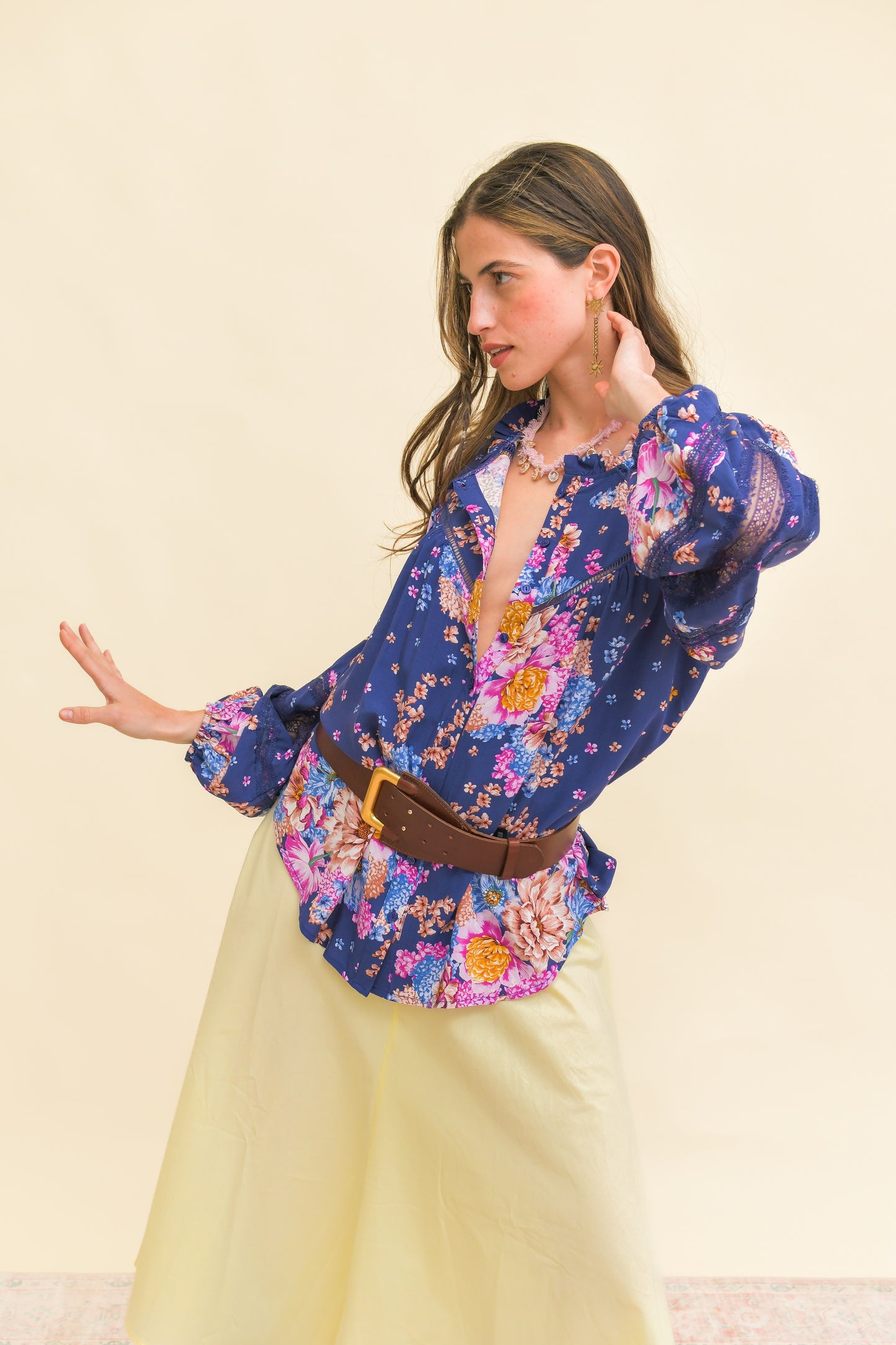 WILD WHIM PRINT ELIZA BLOUSE