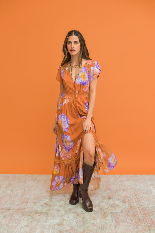 SERENDIPITY PRINT CARMEN MAXI DRESS