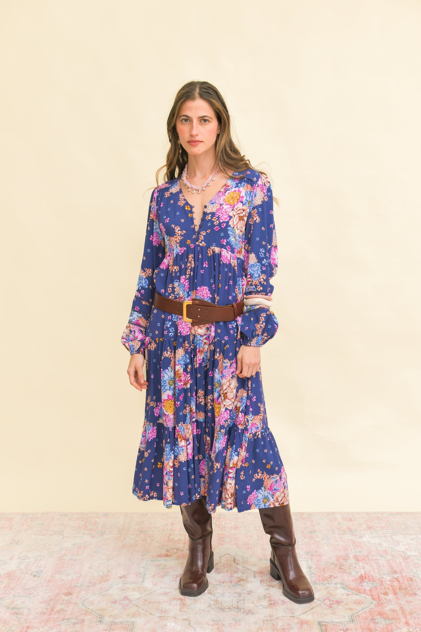 WILD WHIM PRINT EVE MIDI DRESS