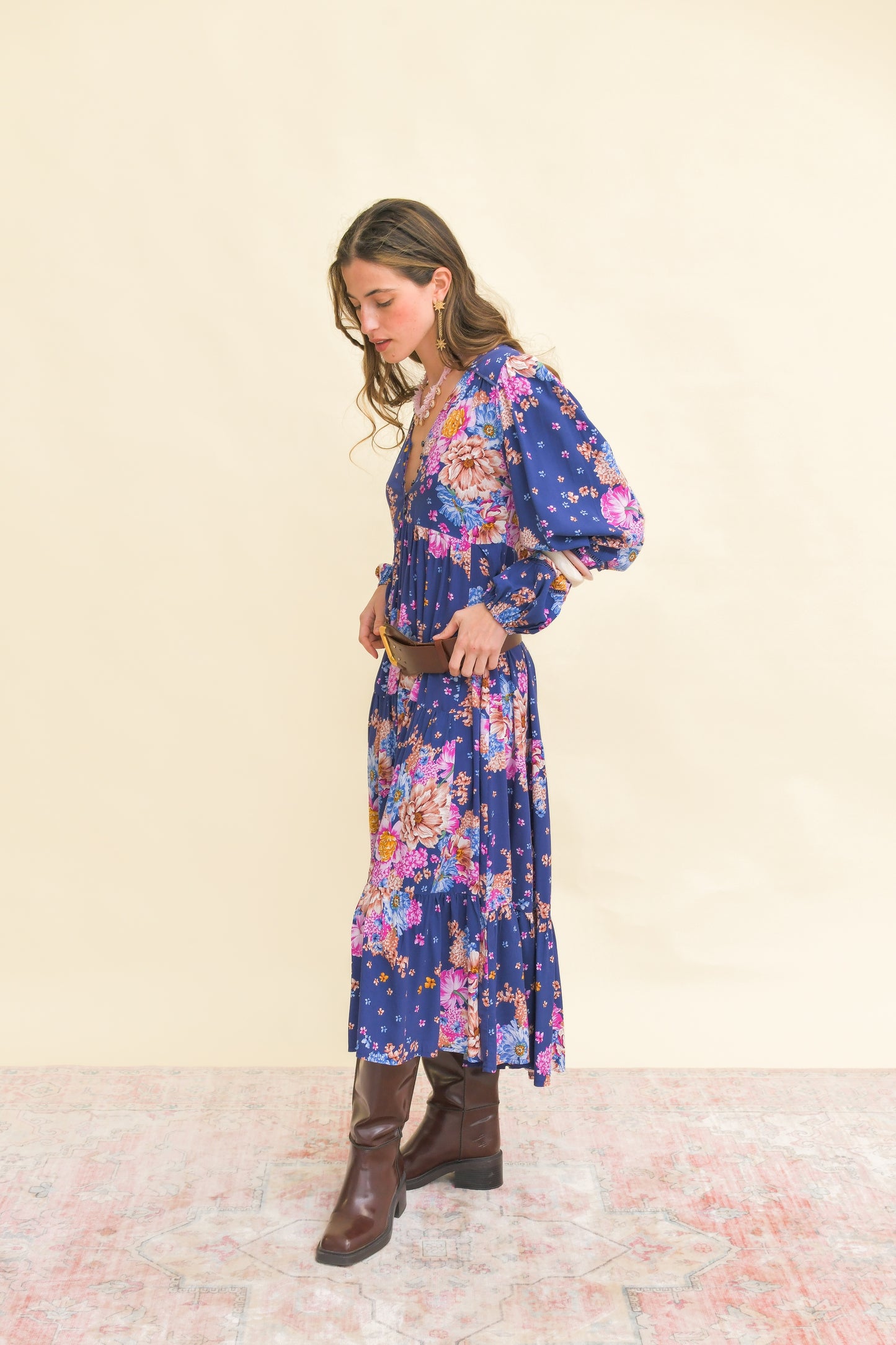 WILD WHIM PRINT EVE MIDI DRESS