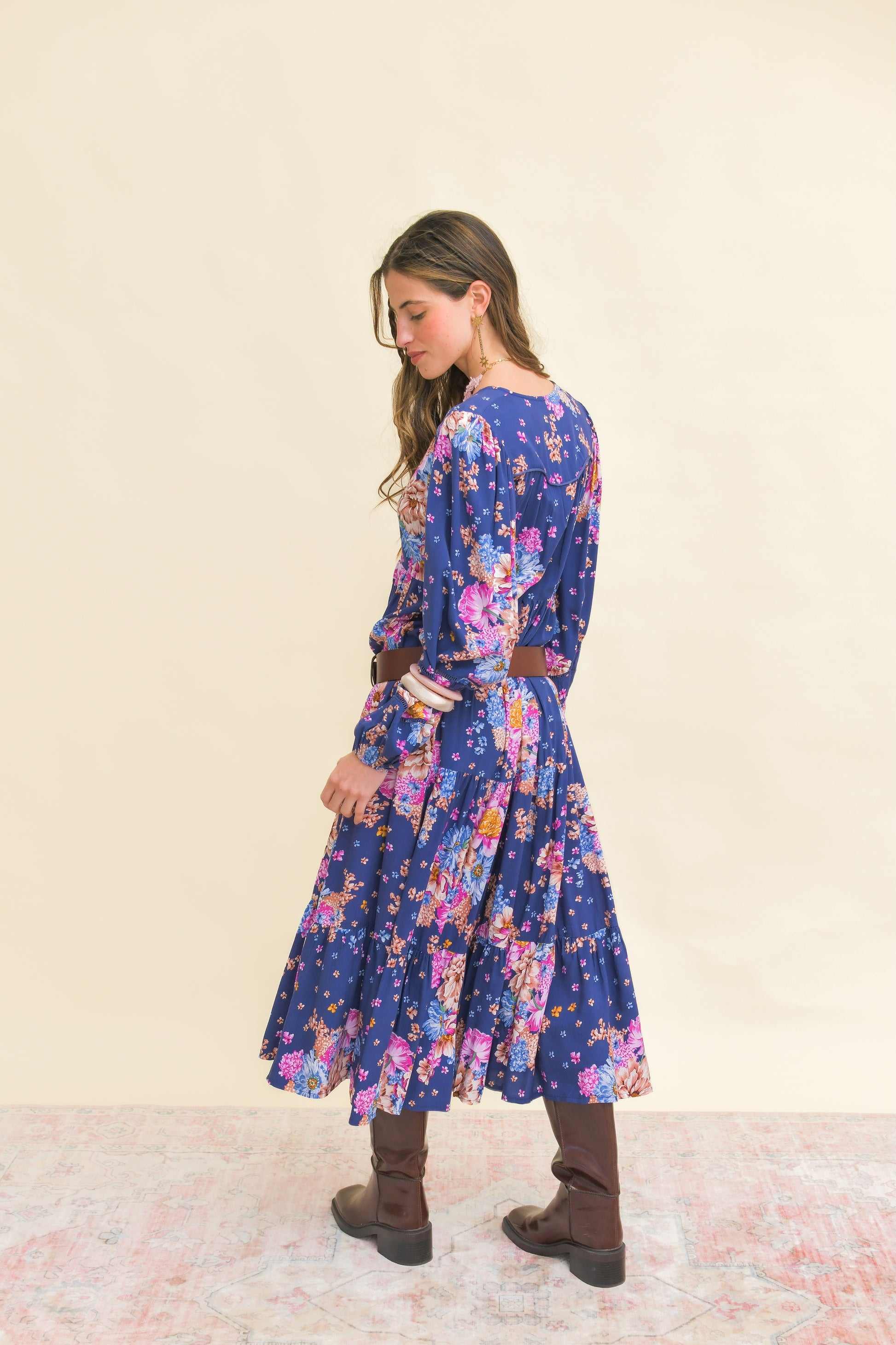 eve midi dress Eve Midi Dress in Macro Jive Ecru for Women
