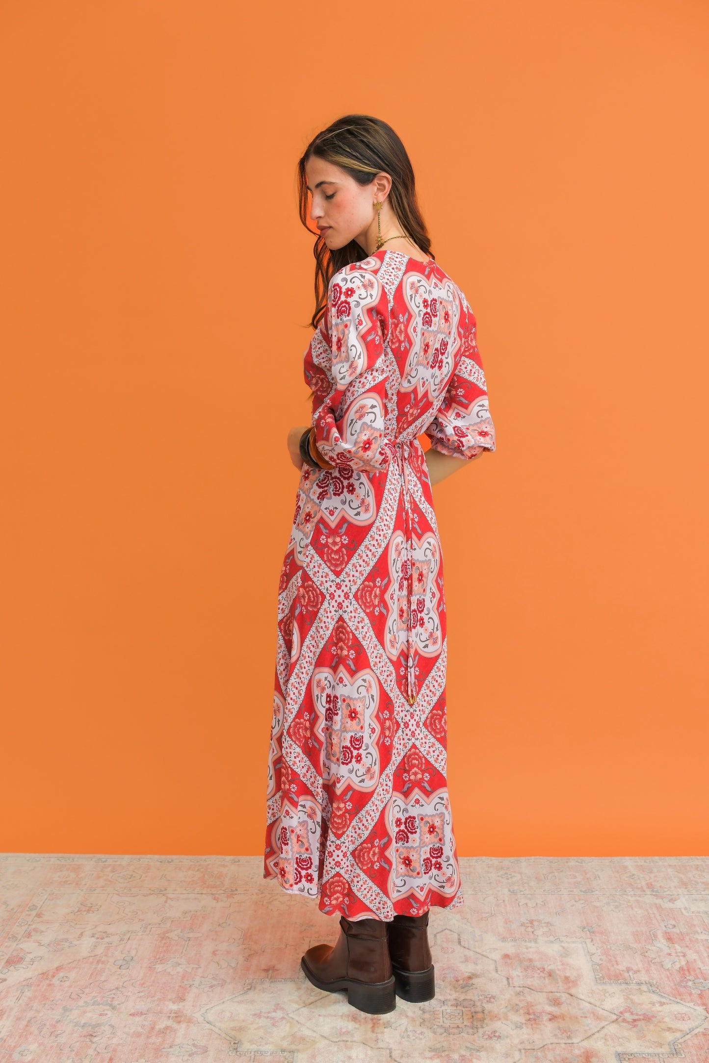 ROSA PRINT LENNI MIDI DRESS